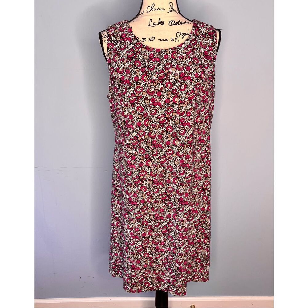 Vintage Tommy Hilfiger Women’s 14 Black Floral Sleeveless Shift Dress